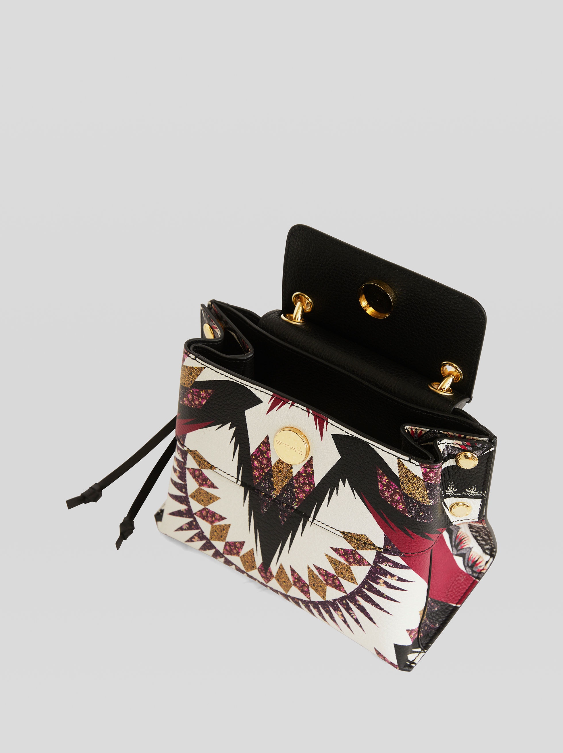 GEOMETRIC PRINT LEATHER HANDBAG - 4