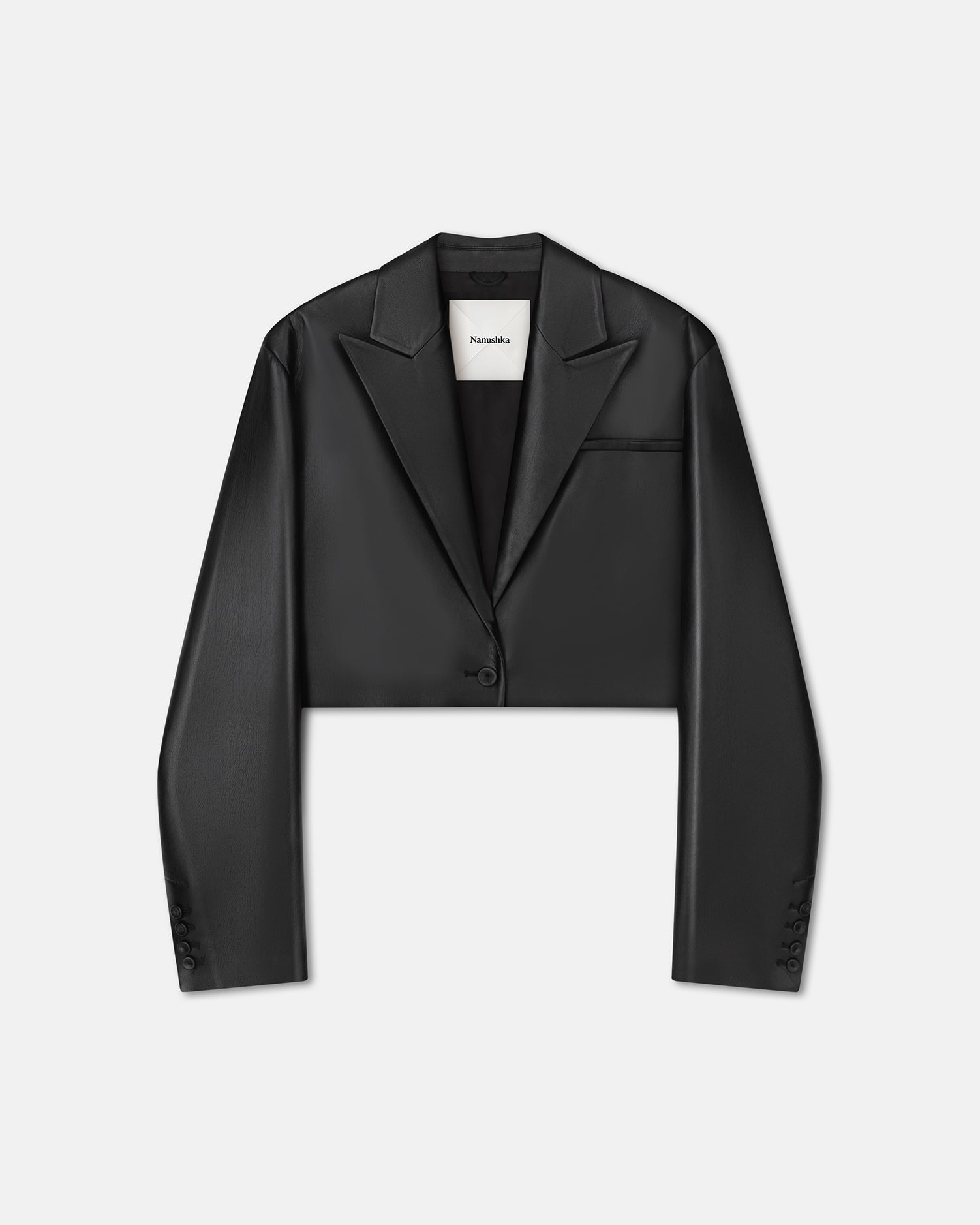 Cropped Okobor™ Alt-Leather Blazer - 1