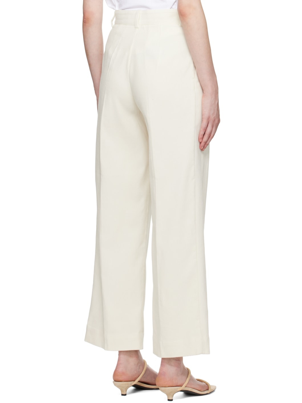 Off-White Pleated Trousers - 3