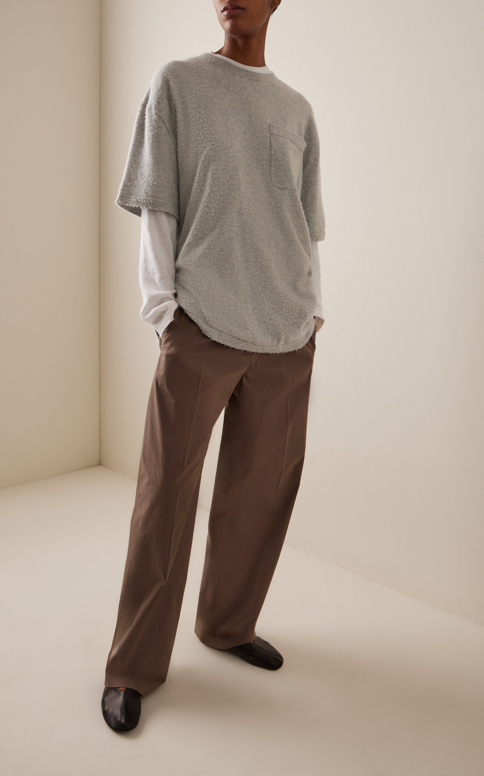 Kabira Cotton Fleece Long Sleeve Top white - 2