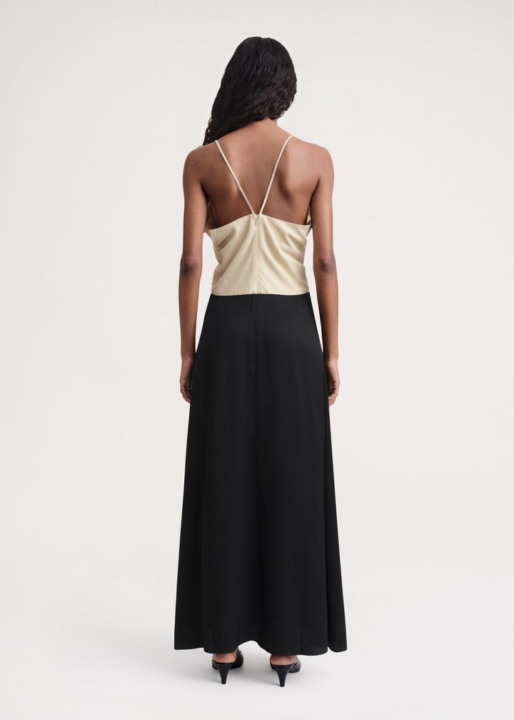 Draped twill cami dress black - 4