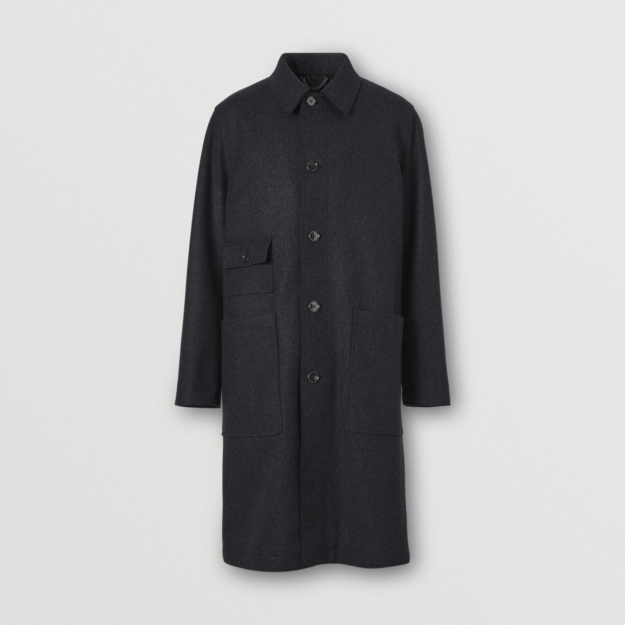 Pocket Detail Wool Lab Coat - 4