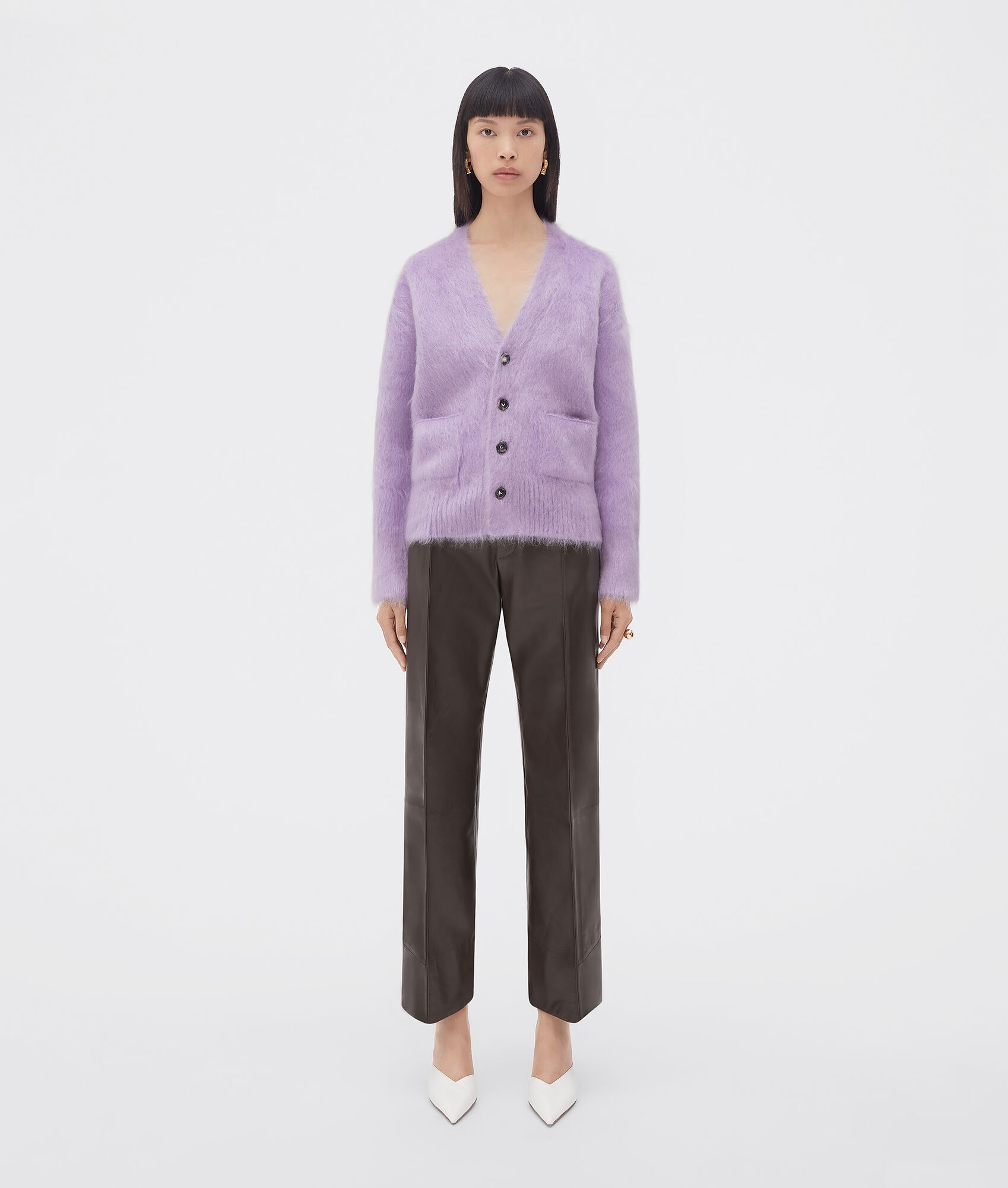 double mohair cardigan - 1