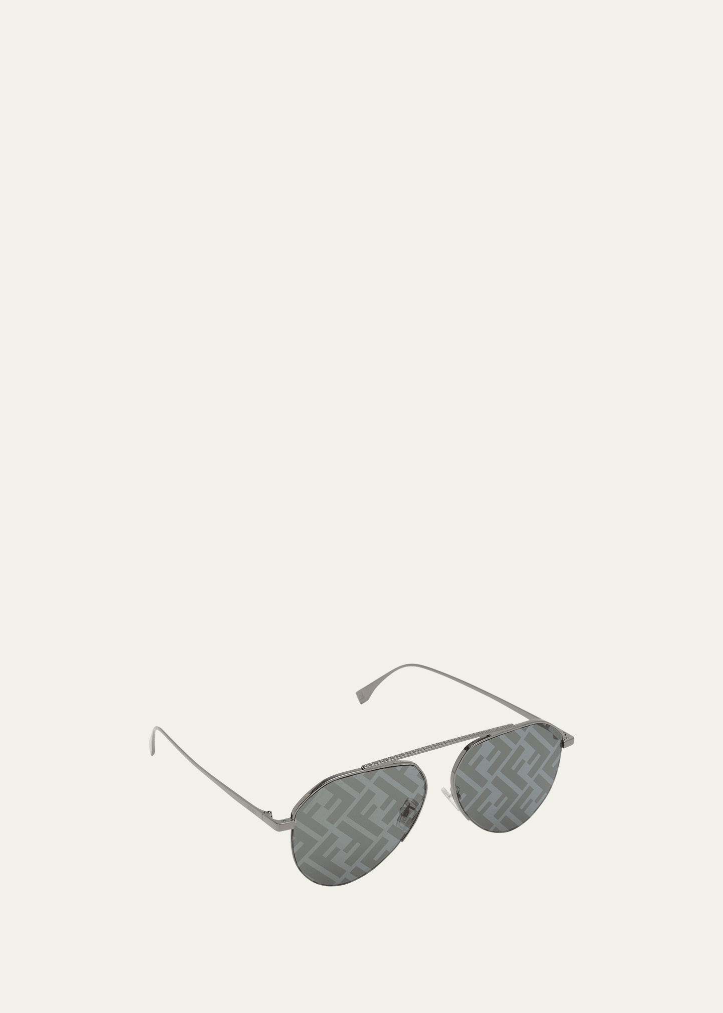 Men's Monogram Lens Metal Aviator Sunglasses - 1