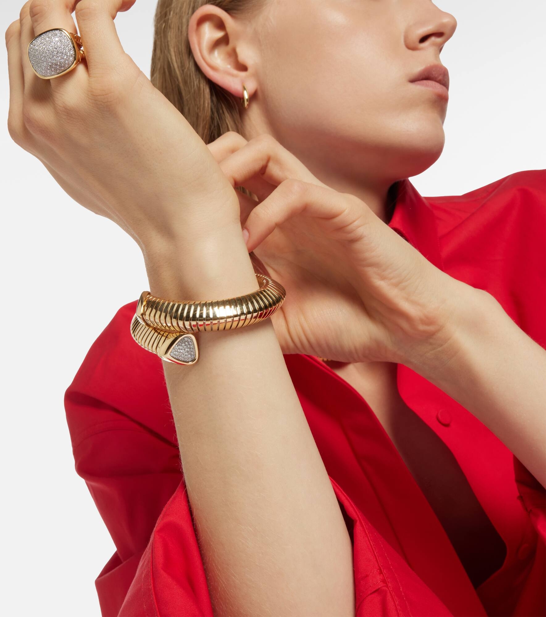 Trisola 18kt gold bangle with diamonds - 5