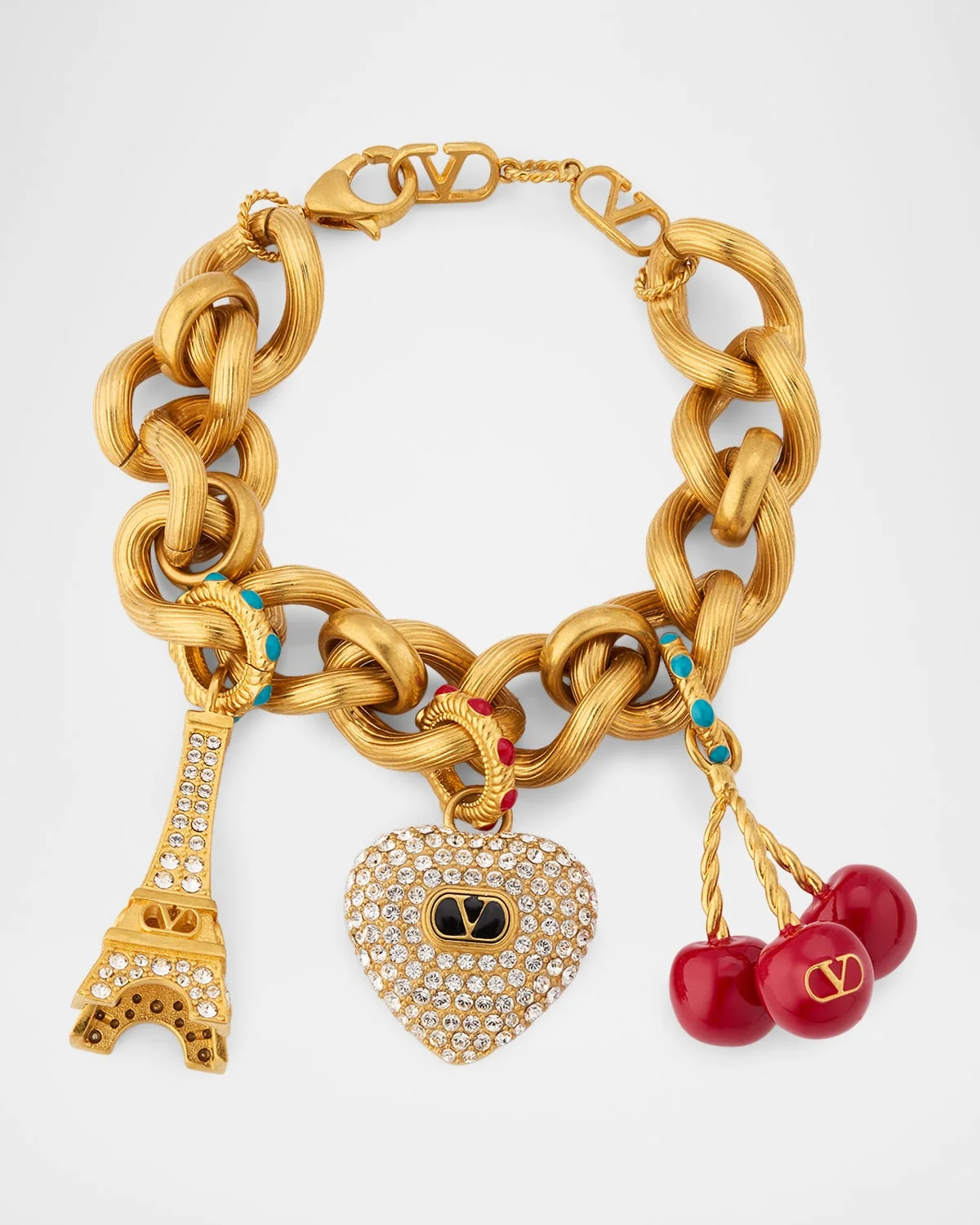 Chez Valentino Bracelet in Metal, Enamel and Swarovski Crystals - 1