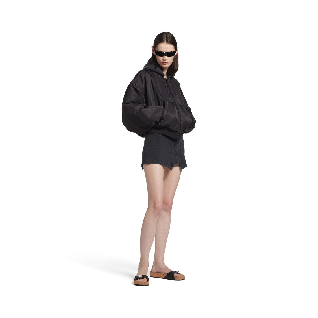 Women's Balenciaga I Scholl Flat Sandal in Black - 8