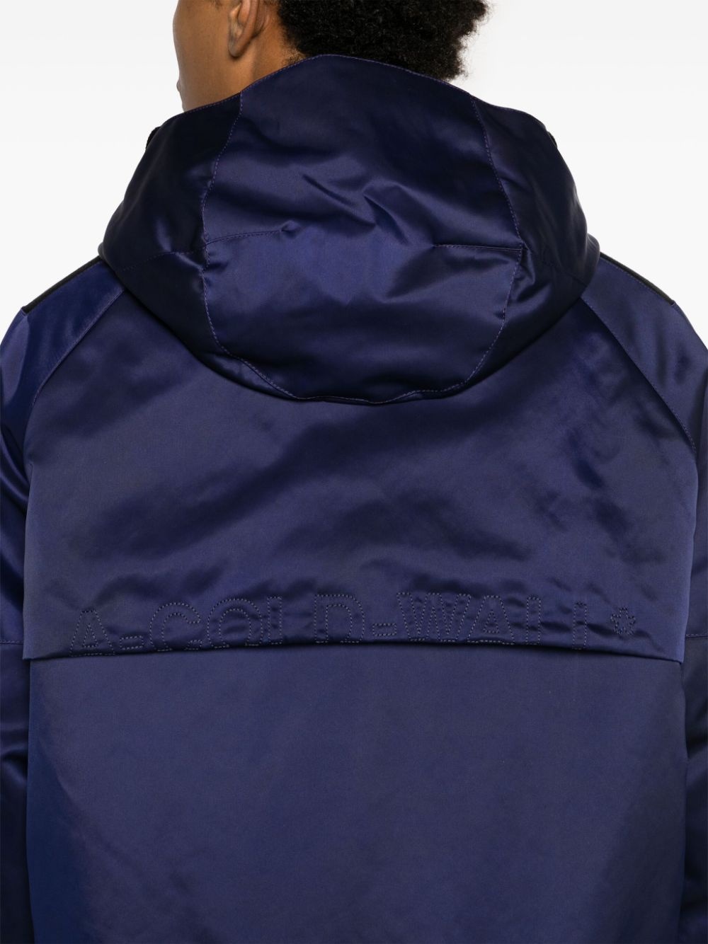 Overdye logo-plaque panelled hooded jacket - 5