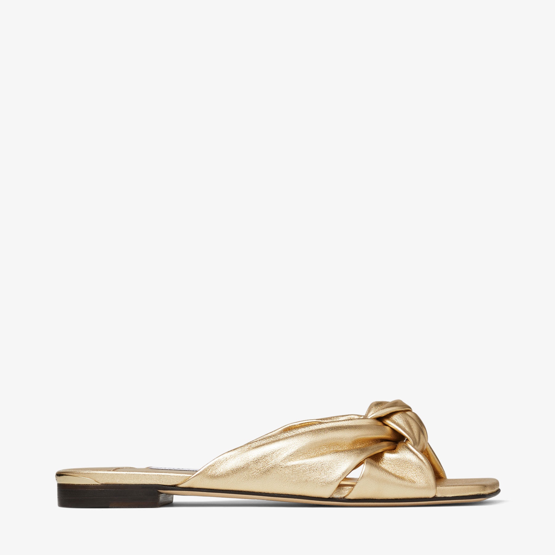 Avenue Flat
Gold Metallic Nappa Leather Flat Sandals - 1