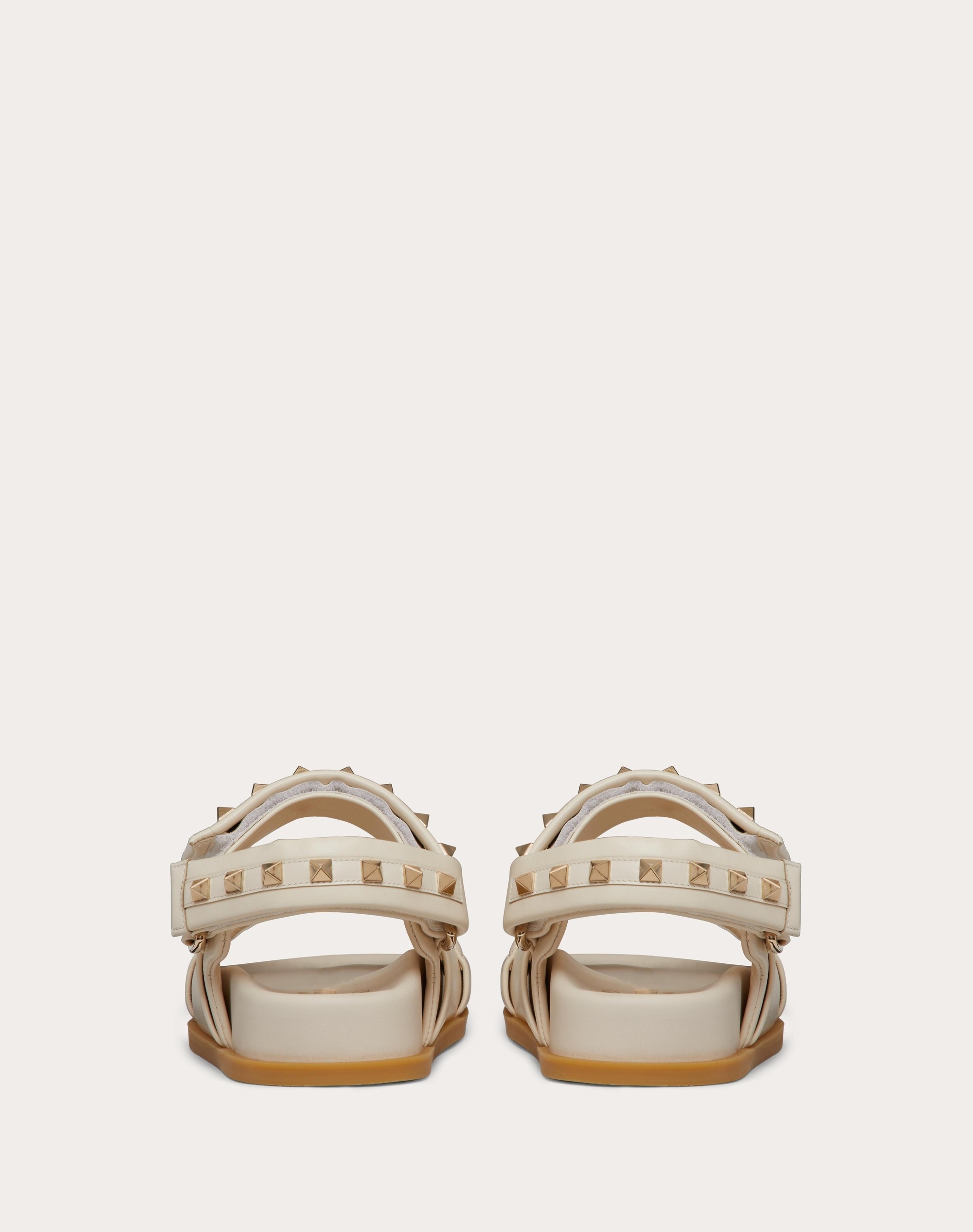 ROCKSTUD FLAT SANDAL IN NAPPA LEATHER - 3