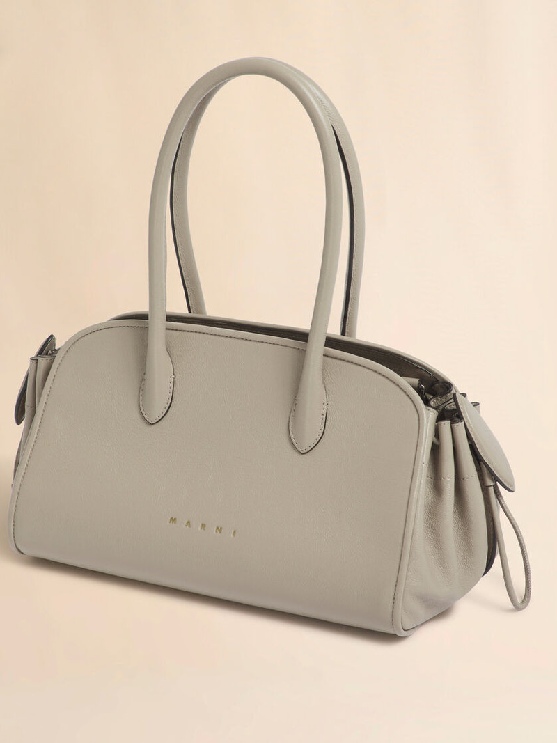 TAUPE LEATHER TULIPEA SMALL TOP-HANDLE 5