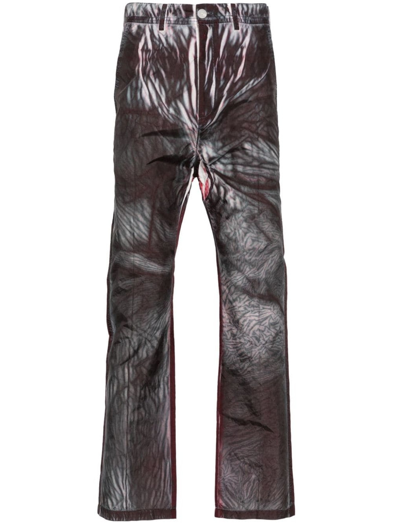 abstract-print drop-crotch trousers 1