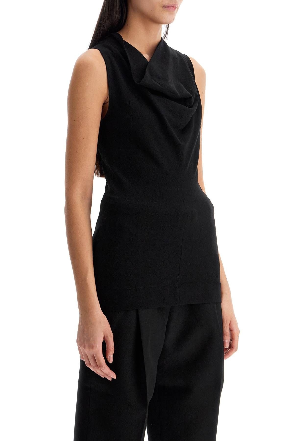 Totême BLACK WOOL COWL NECK TOP | residenza725 | REVERSIBLE