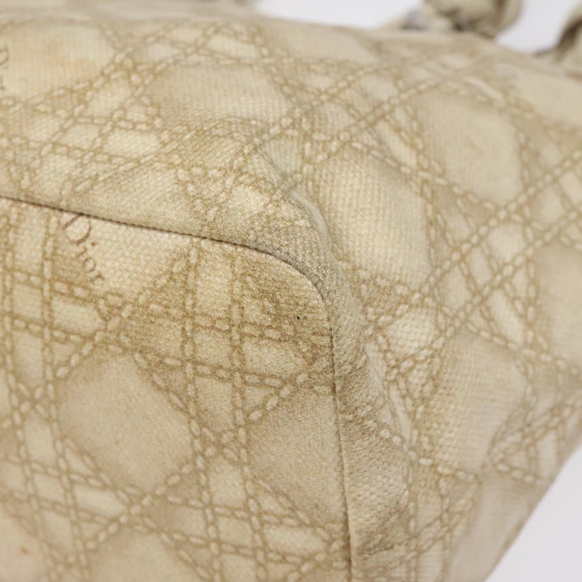 DIOR Canage Hand Bag Coated Canvas Beige Silver - 10