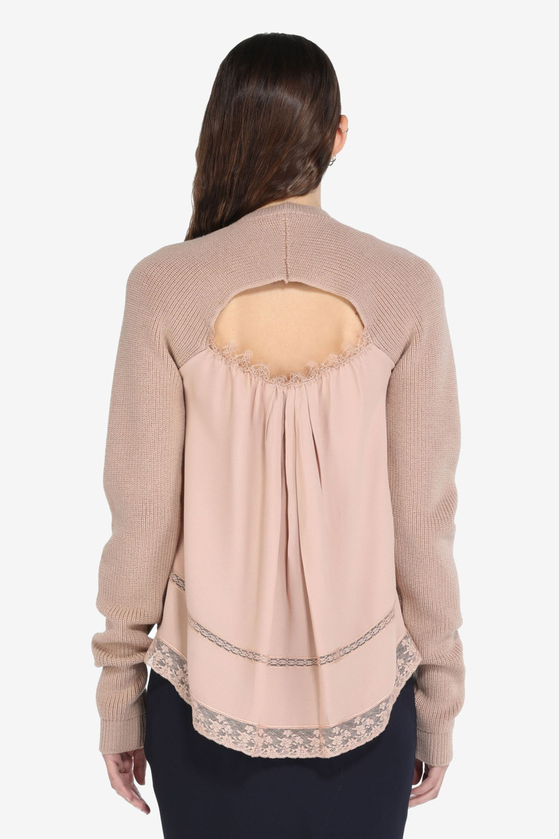 N°21 LACE-TRIM CUT-OUT SWEATER outlook