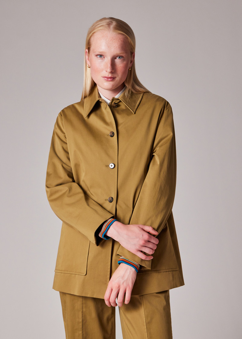 Women's Khaki Cotton-Blend Work Jacket With Detachable Gilet 6