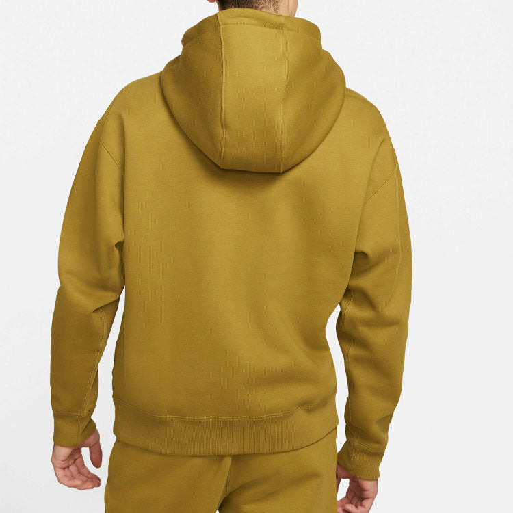 Men's Nike Small Logo Embroidered Solid Color Pullover Long Sleeves Hooded Sports Yellow CV0552-318 - 4