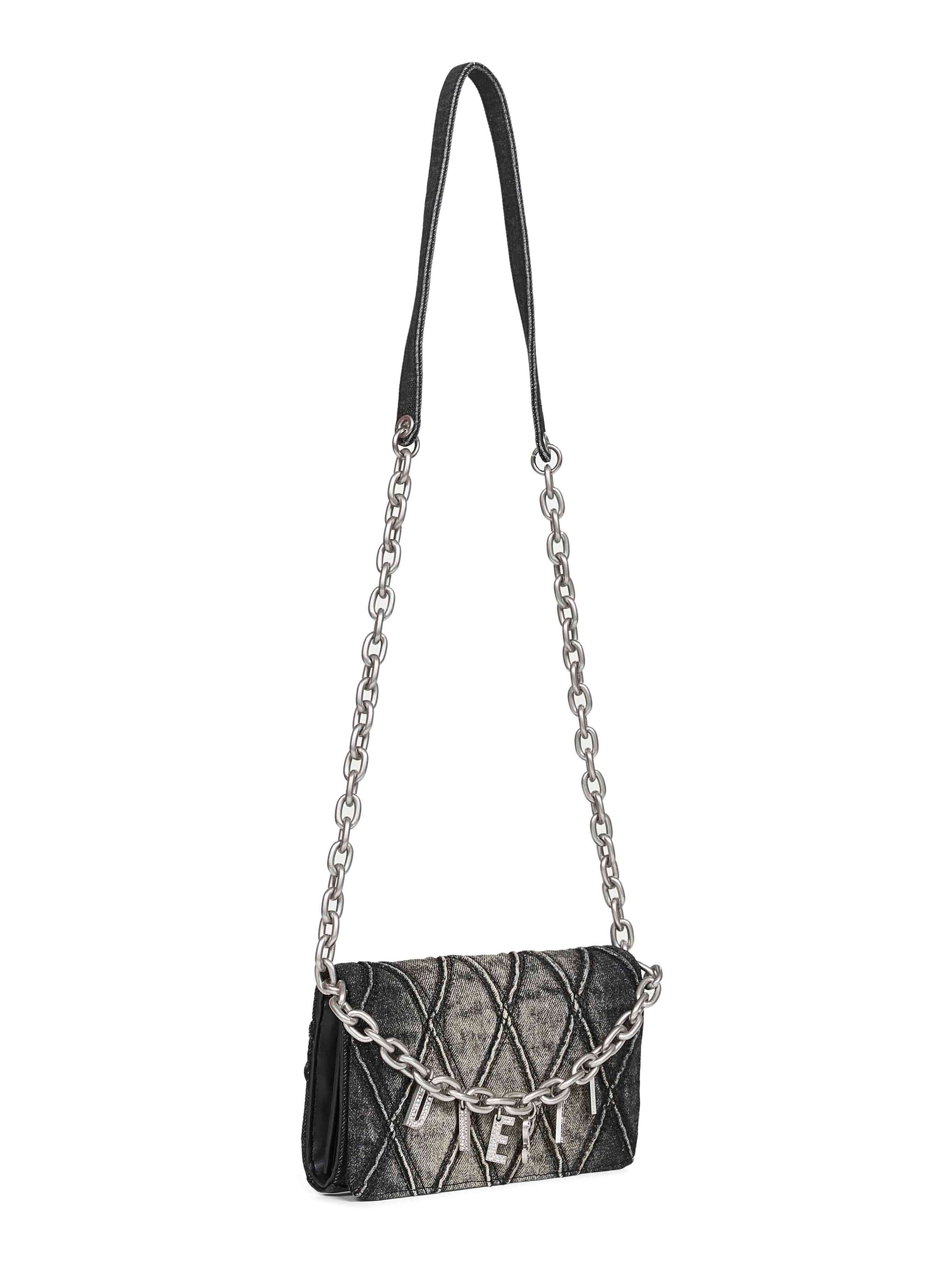 Diesel Women Black Charm-D Wallet Strap Wallet On Chain - 2