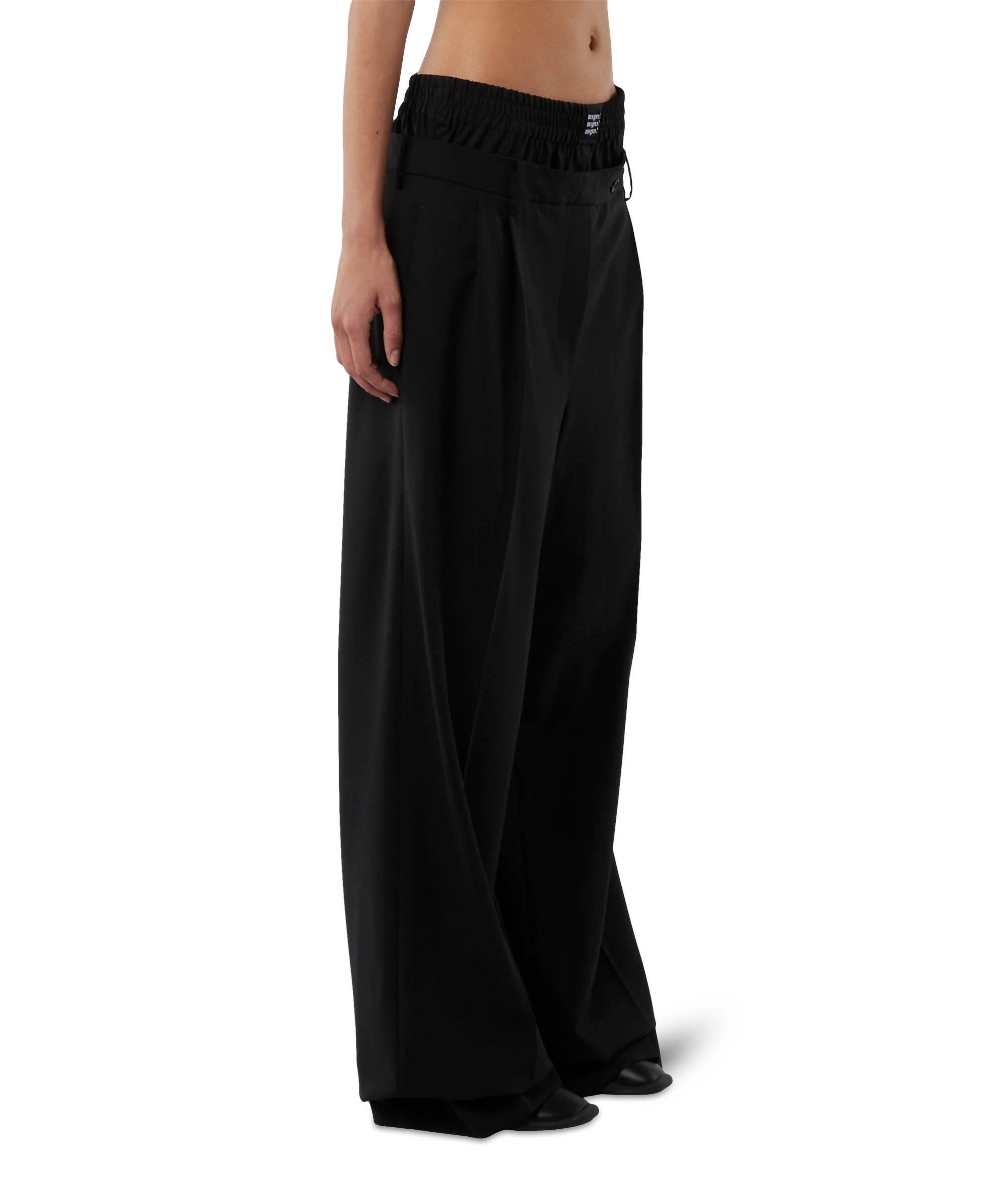 Virgin wool tailored pants with built-in boxers - 1