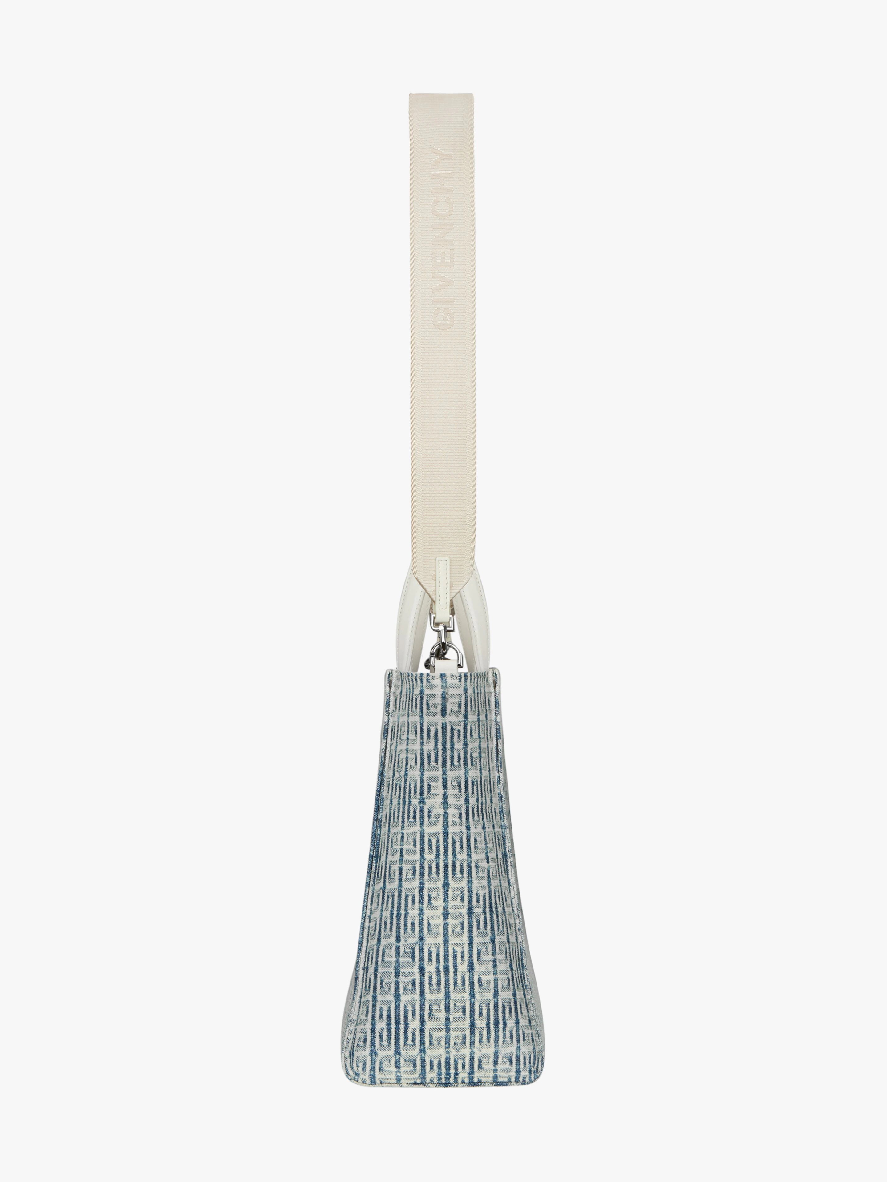 MEDIUM G TOTE SHOPPING BAG IN 4G BLEACHED DENIM - 4