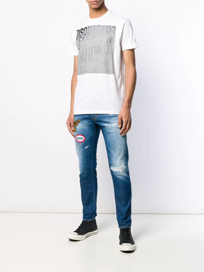 DSQUARED2 patch embellished distressed skinny jeans outlook