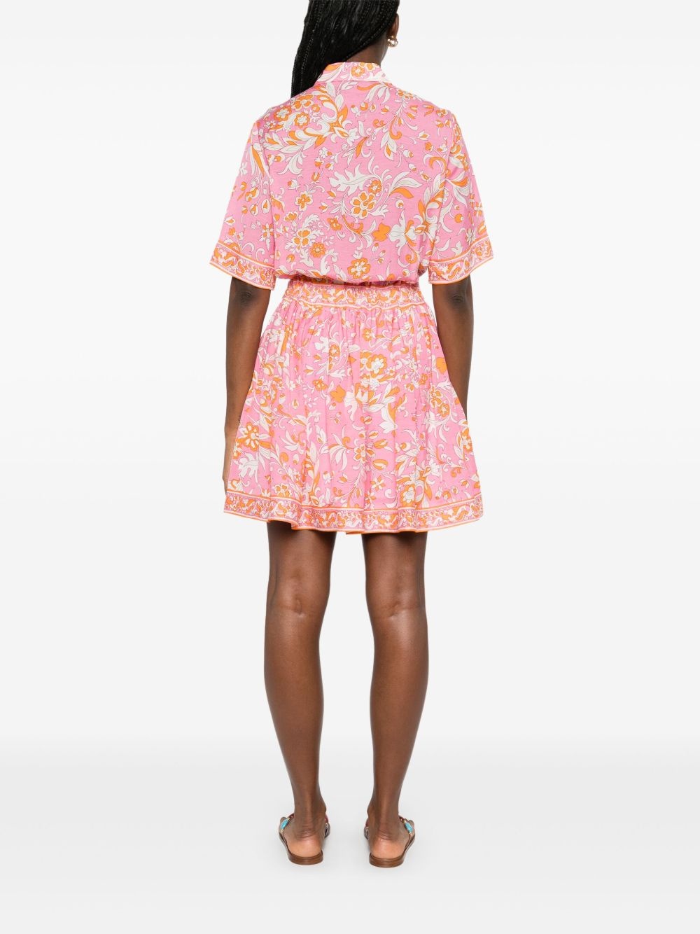 floral-print mini dress - 4