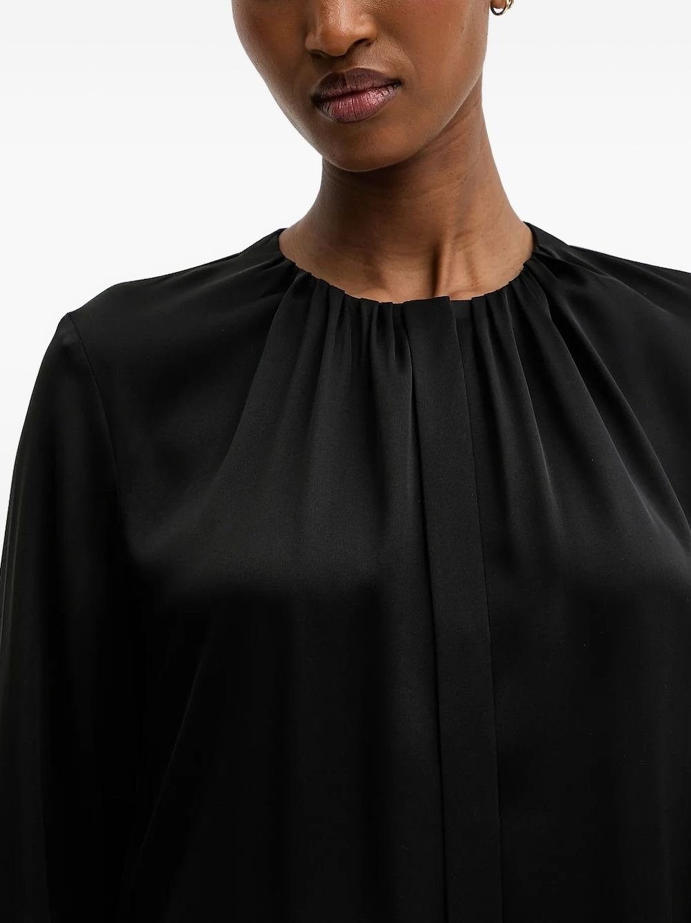 pleated round-neck blouse - 3
