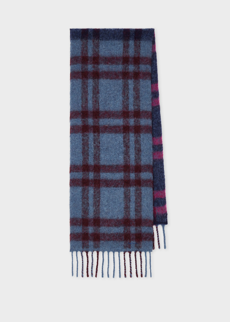 Women's Blue Check Scarf 1