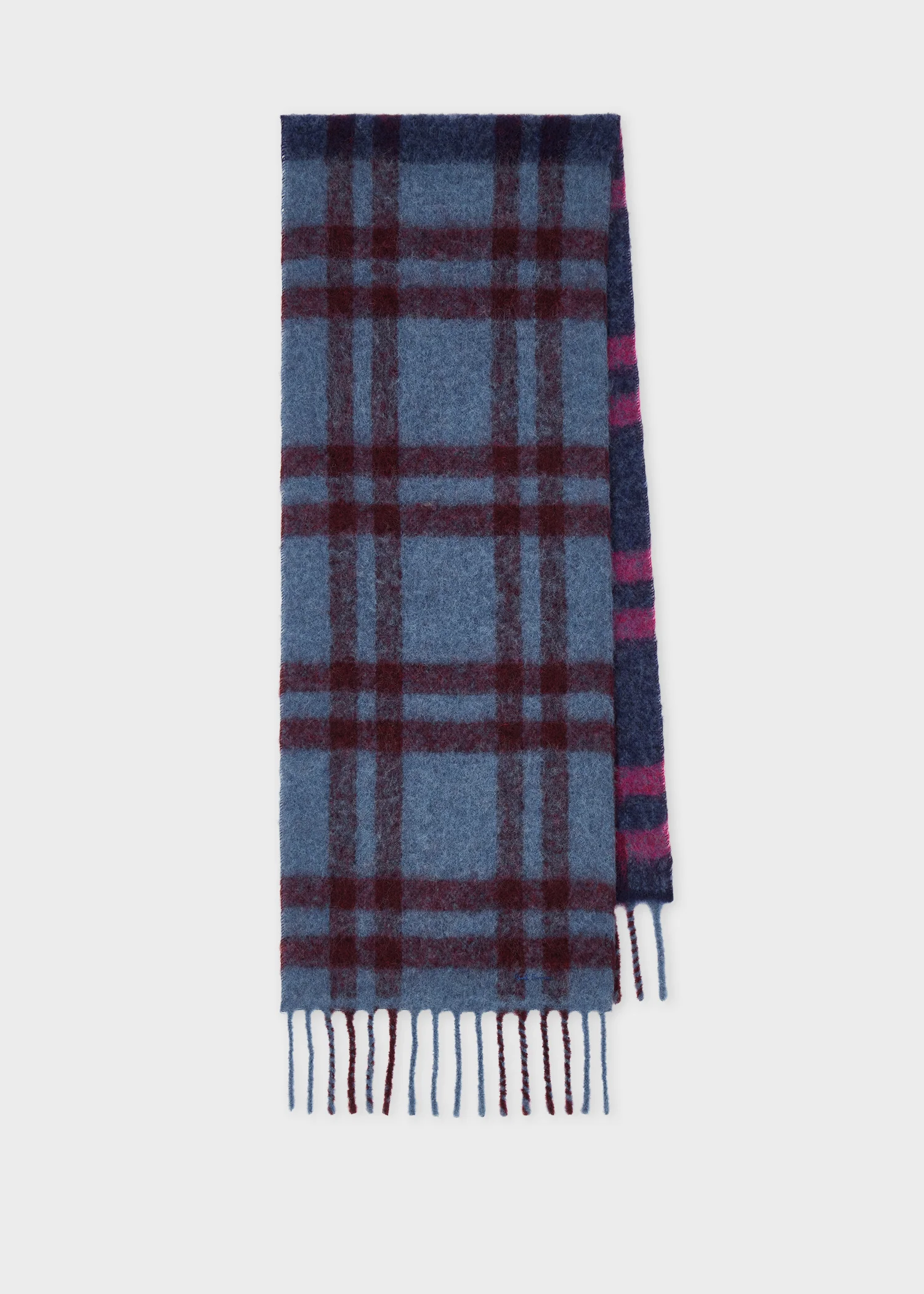 Women's Blue Check Scarf - 1