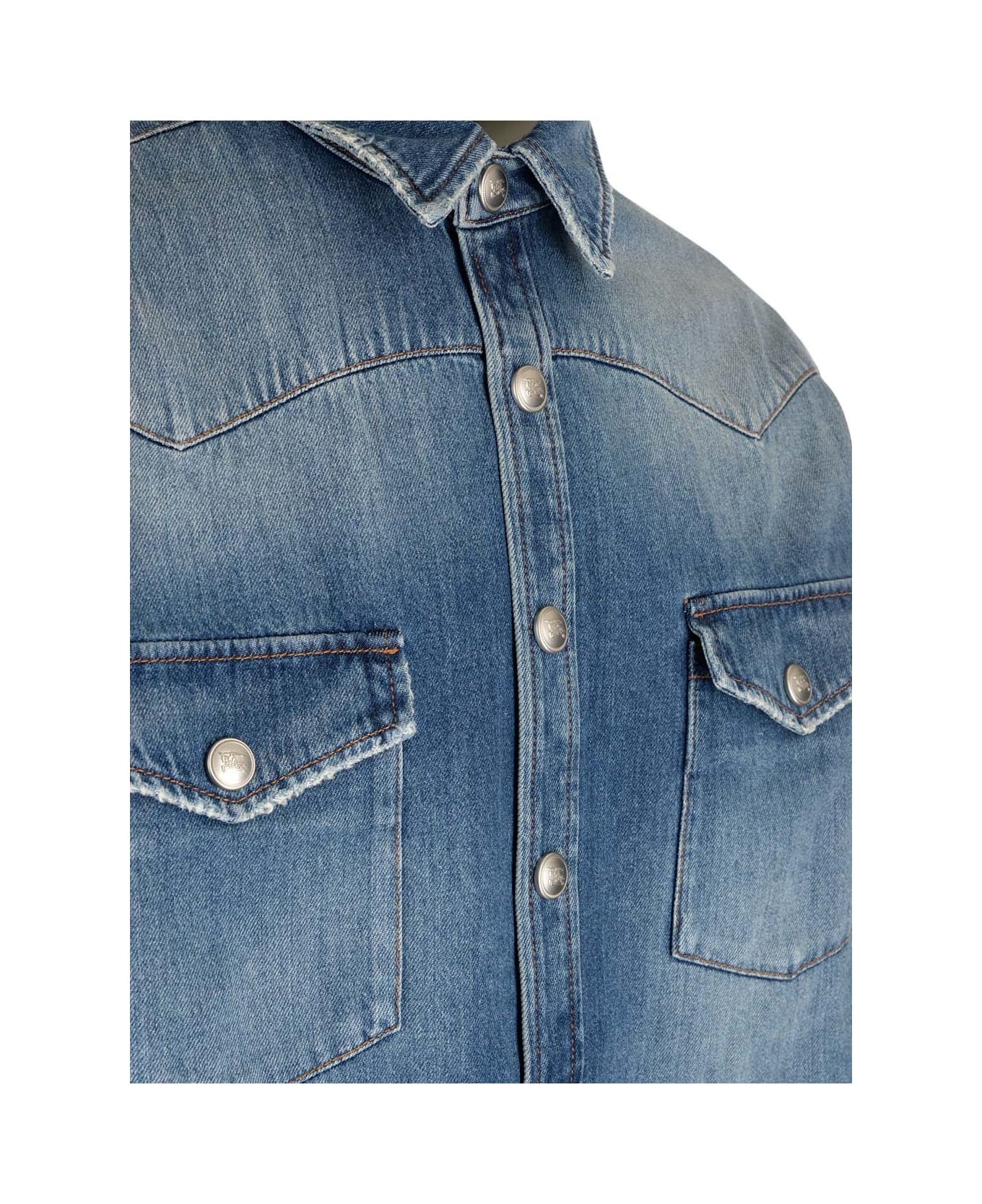 Denim Shirt With Pockets - 3