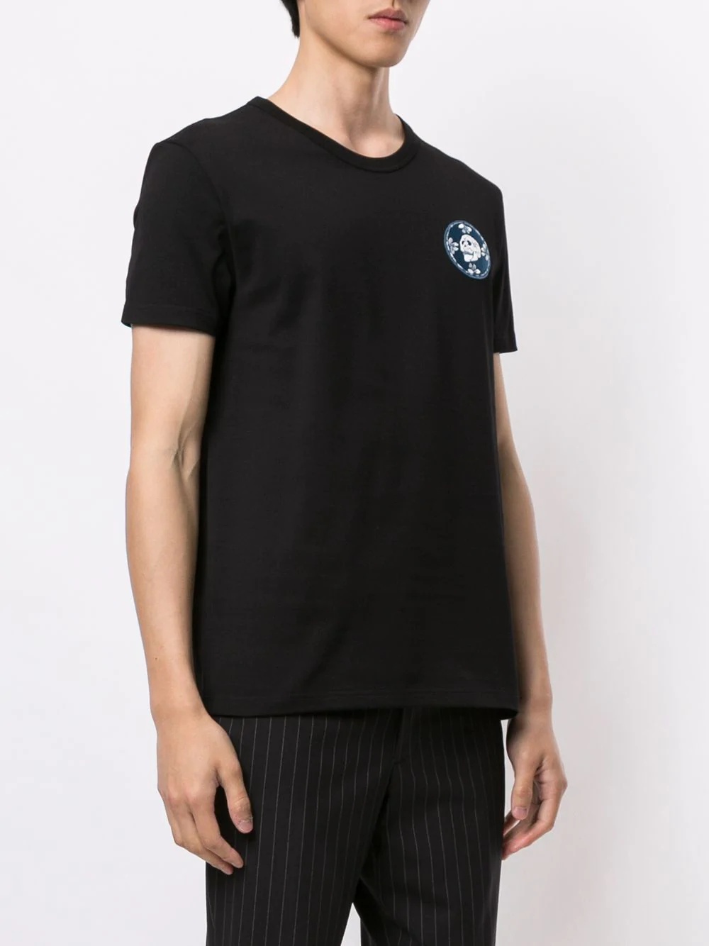 skull patch slim-fit T-shirt - 3