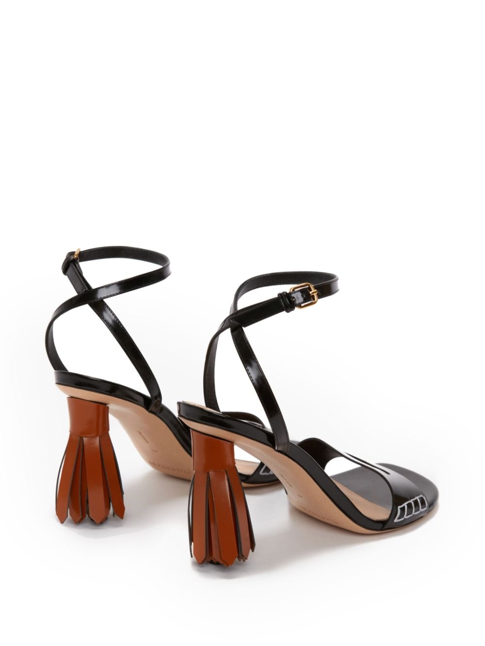 tassel-heel leather sandals - 3