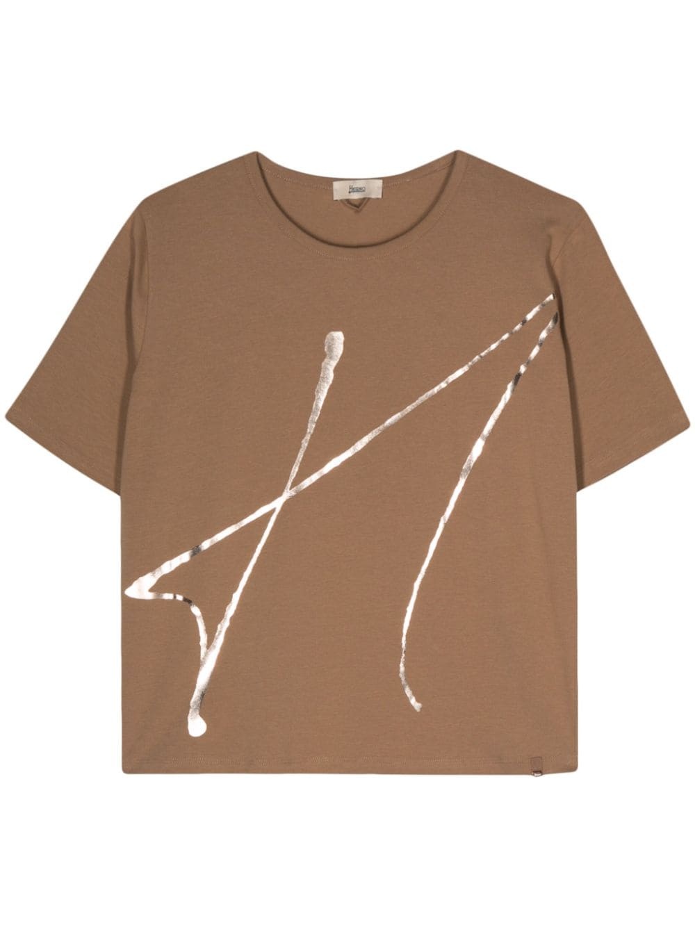 abstract-print cotton T-shirt - 1