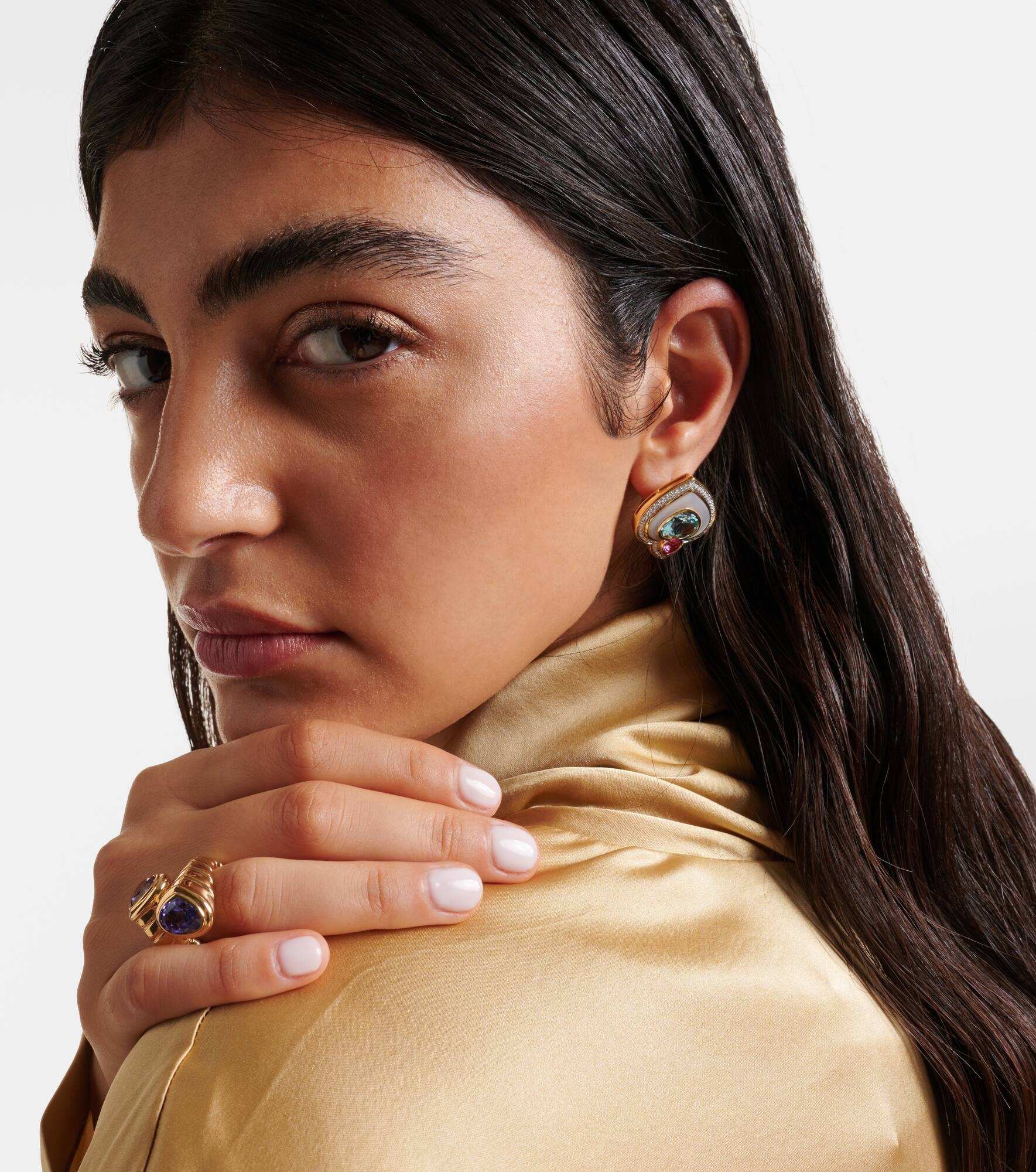 Popillia 18kt gold earrings with gemstones - 3