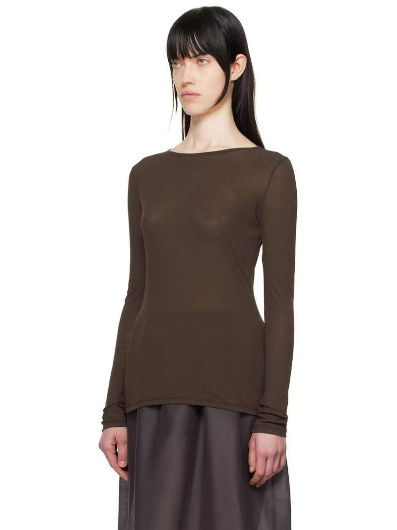 AMOMENTO Brown Round T-shirt outlook