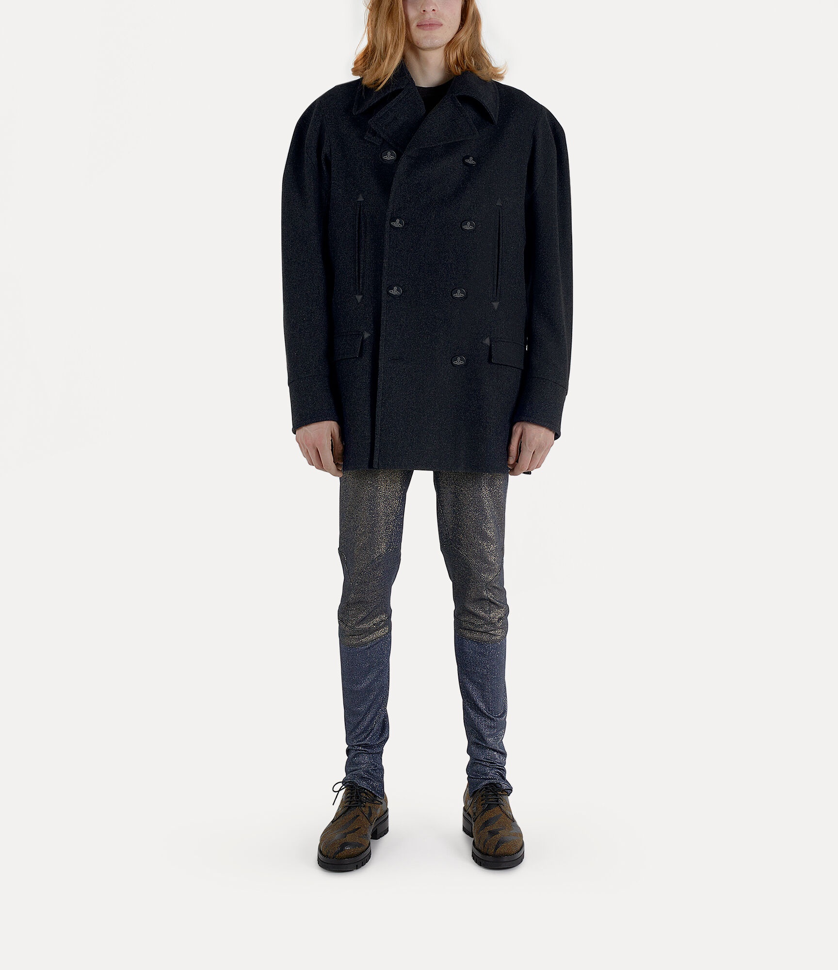 STRIPPED PEACOAT - 5
