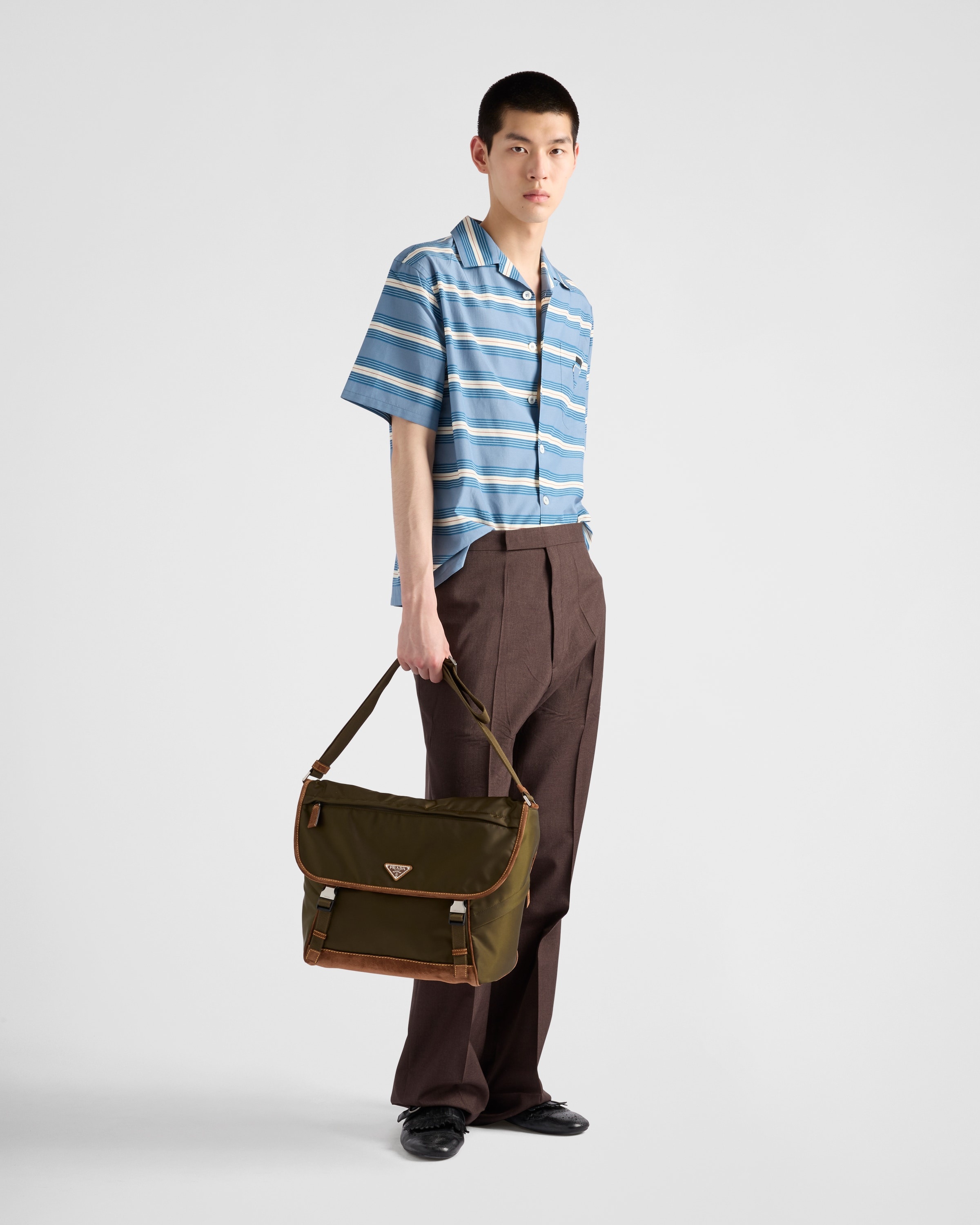 Large Re-Nylon and suede shoulder bag - 2