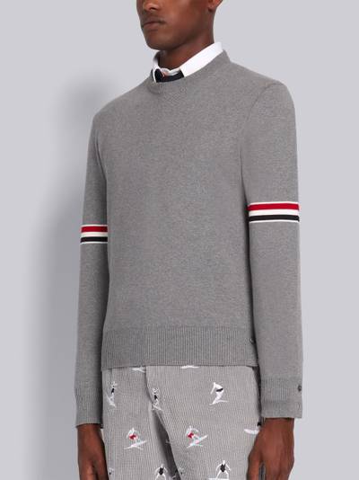 Thom Browne Light Grey Cotton Milano Stitch Stripe Armband Crewneck Pullover outlook