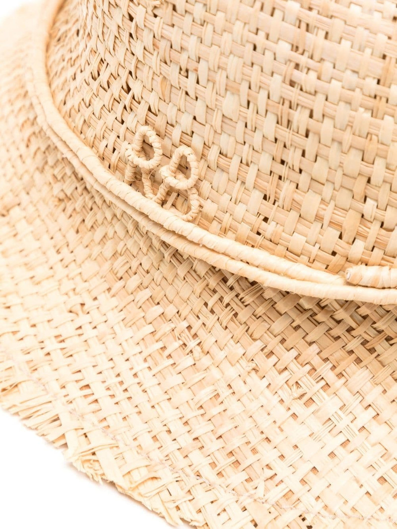 RUSLAN BAGINSKIY logo-patch straw bucket hat outlook