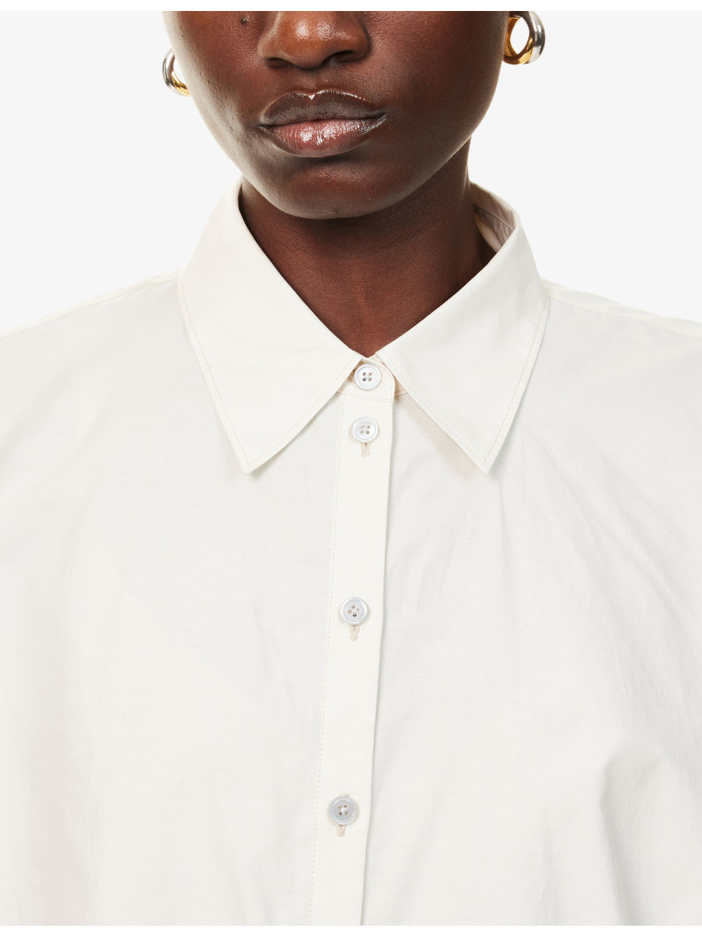 Twisted Long-Sleeves Cotton And Silk Shirt - 6