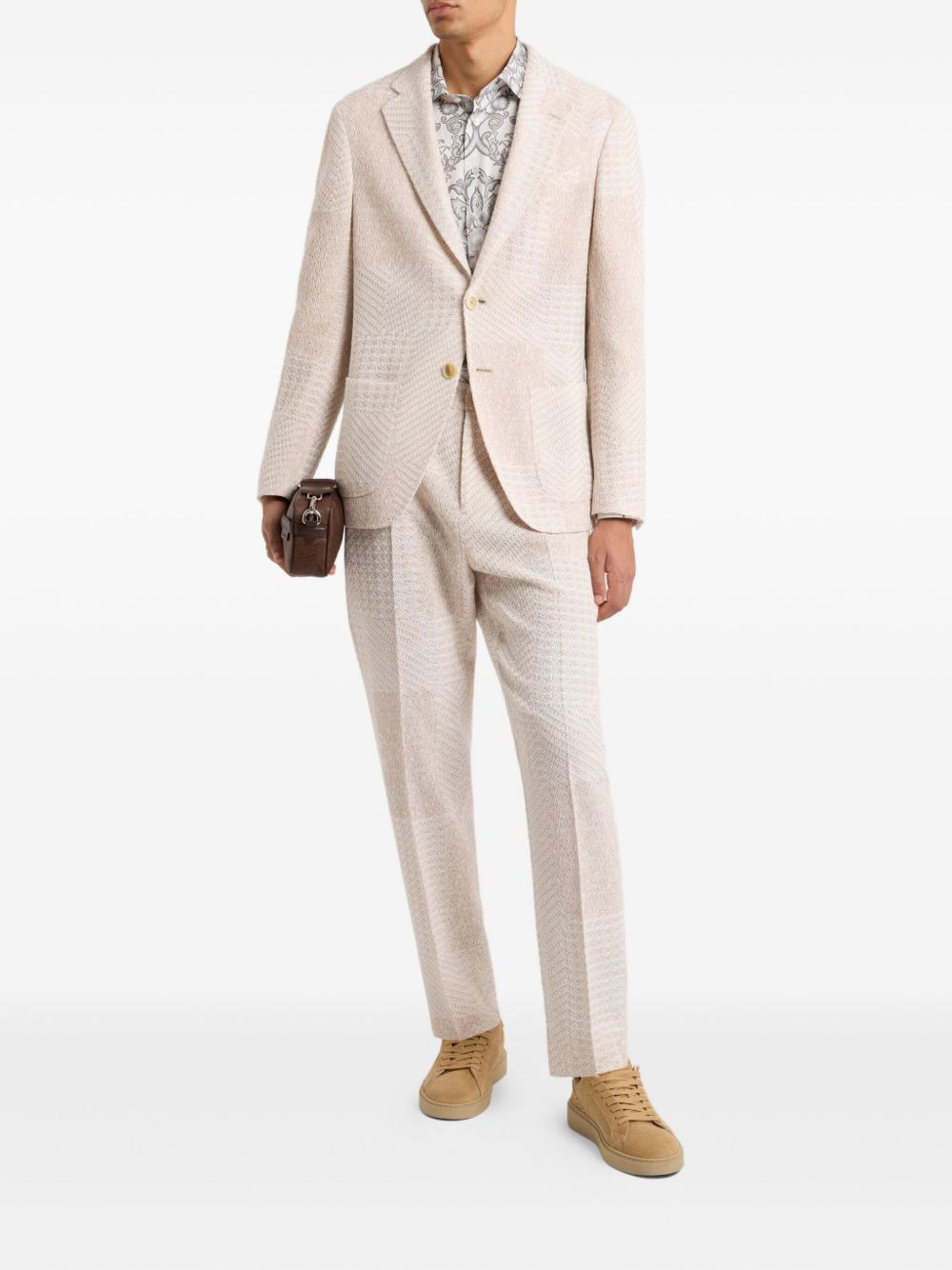 herringbone-pattern blazer - 2