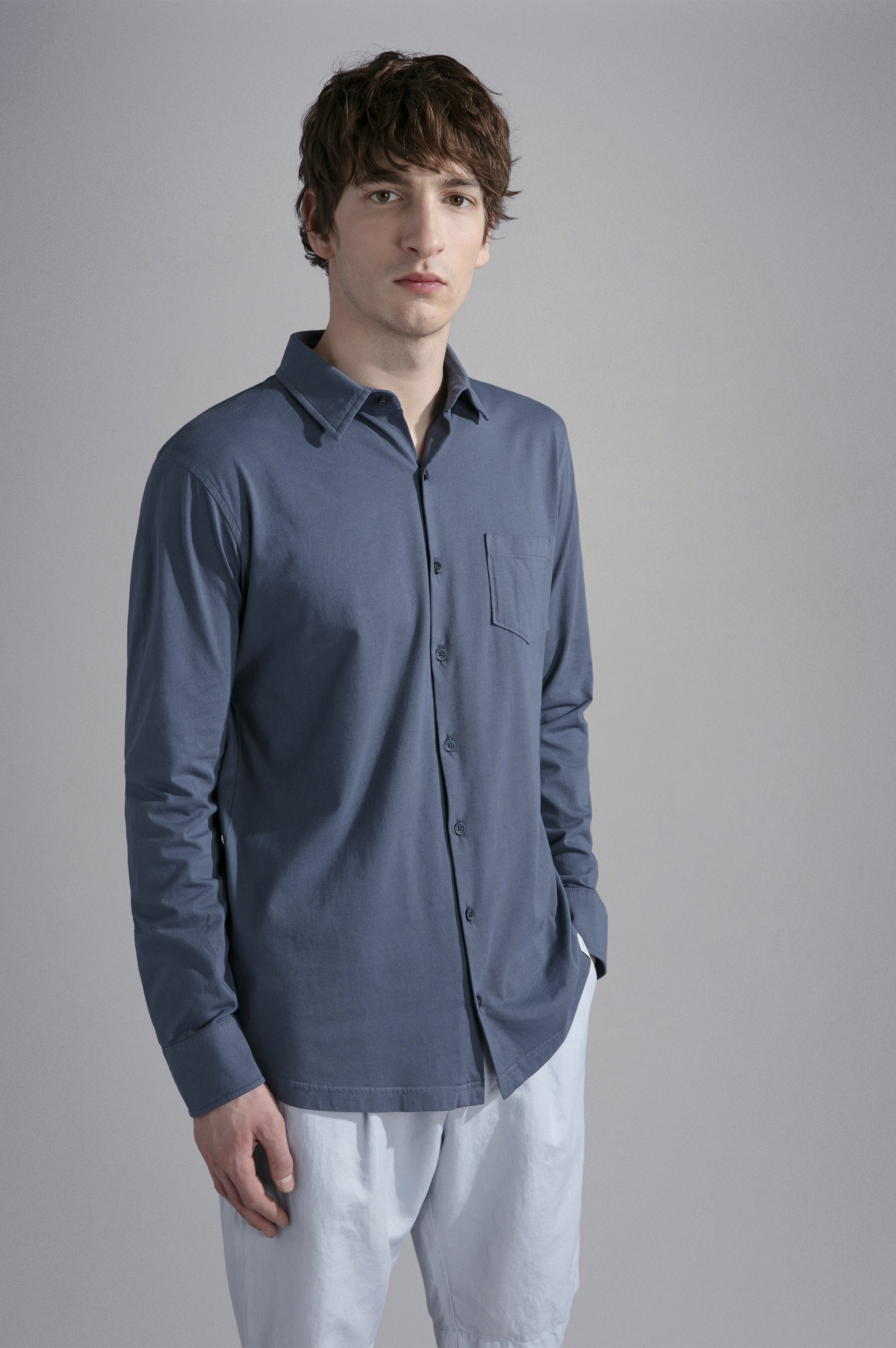 GARMENT DYED COTTON SHIRT - 6