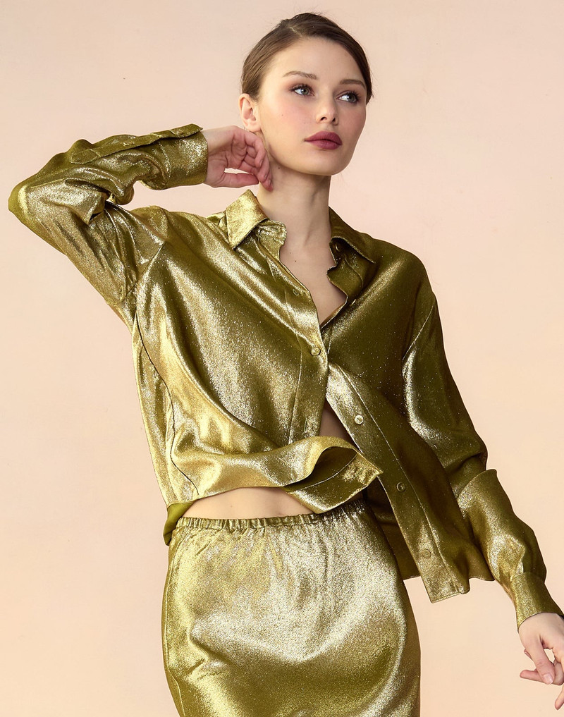 Liquid Gold Lamé Shirt 1