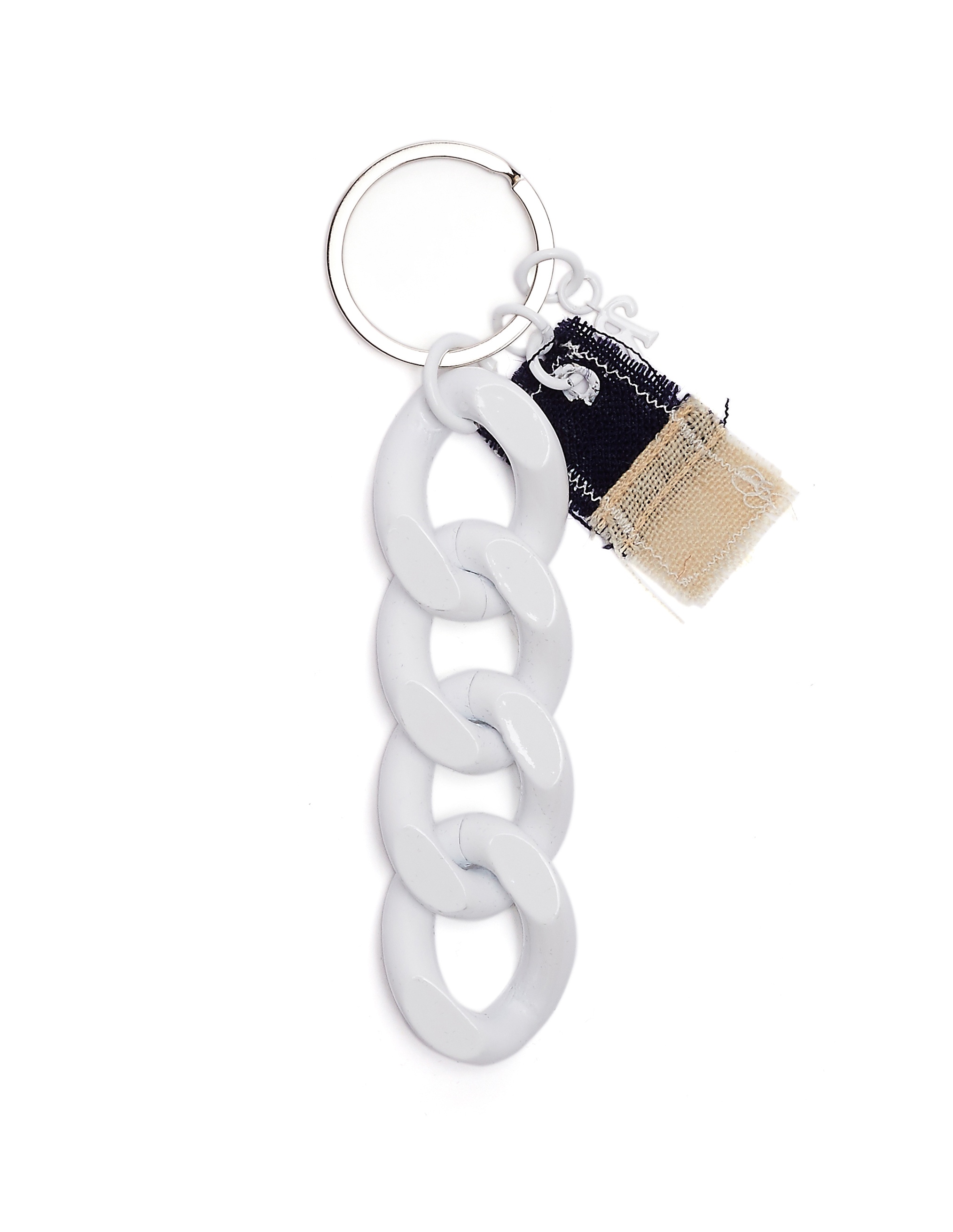 WHITE KEYCHAIN WITH FLAG - 1