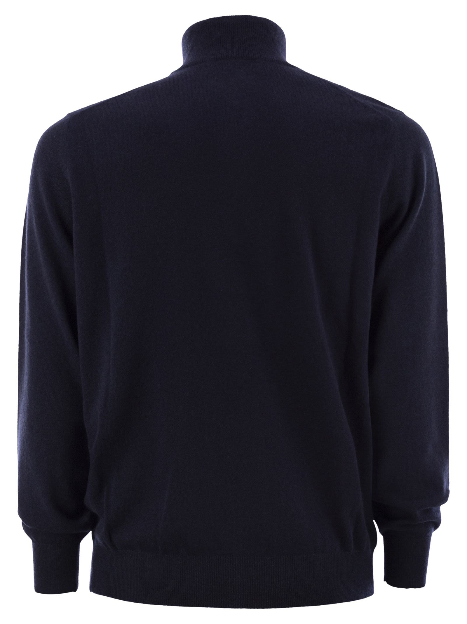 Brunello Cucinelli Men Cashmere Turtleneck Sweater With Zipper - 2