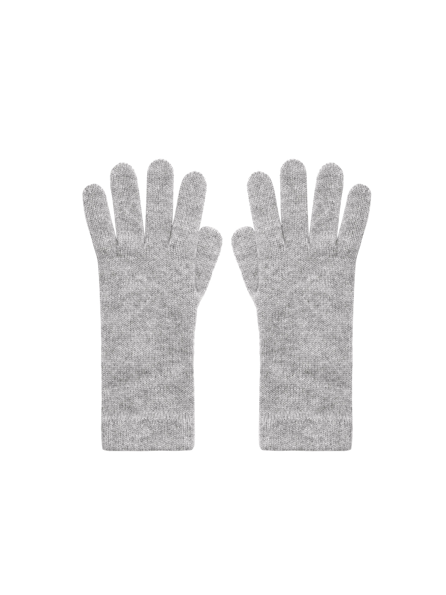 Cashmere Short Cuff Gloves - Grey Marl - 2