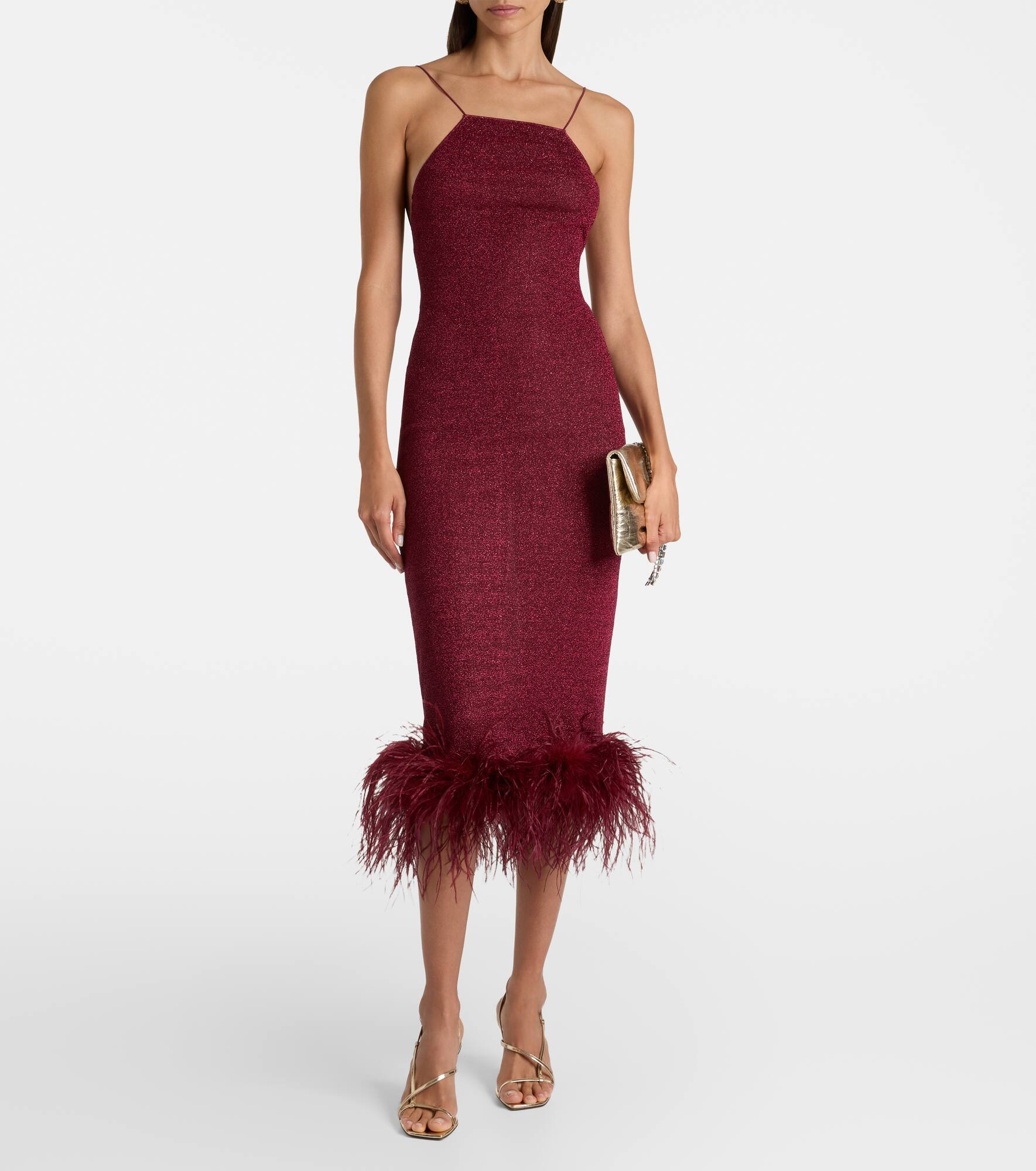 Lumière feather-trimmed midi dress - 2