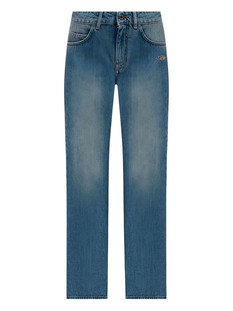embroidered-logo jeans 1