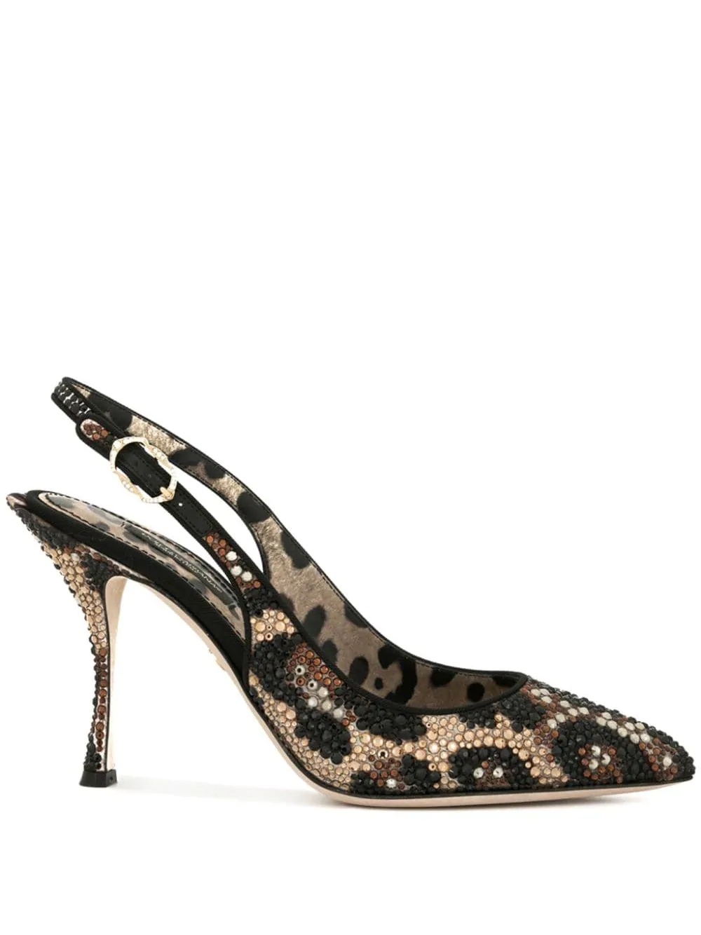 leopard print sling-back pumps - 1