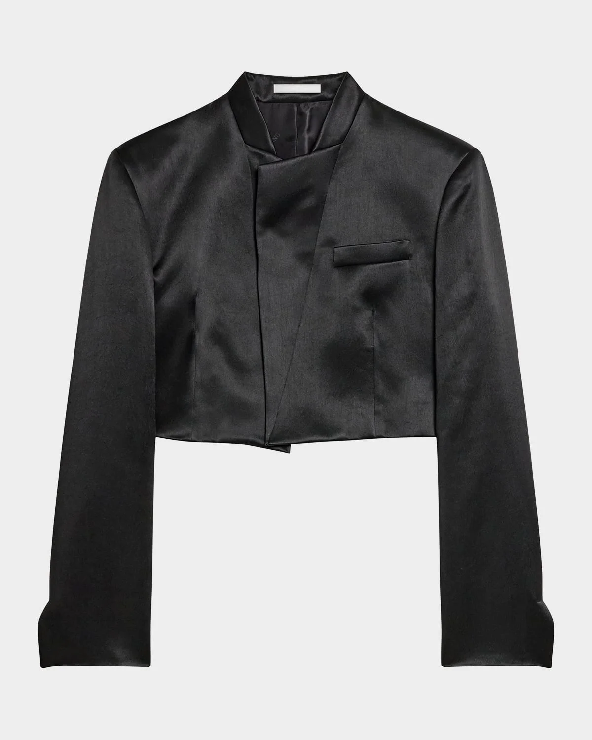 Cropped Satin Blazer - 1